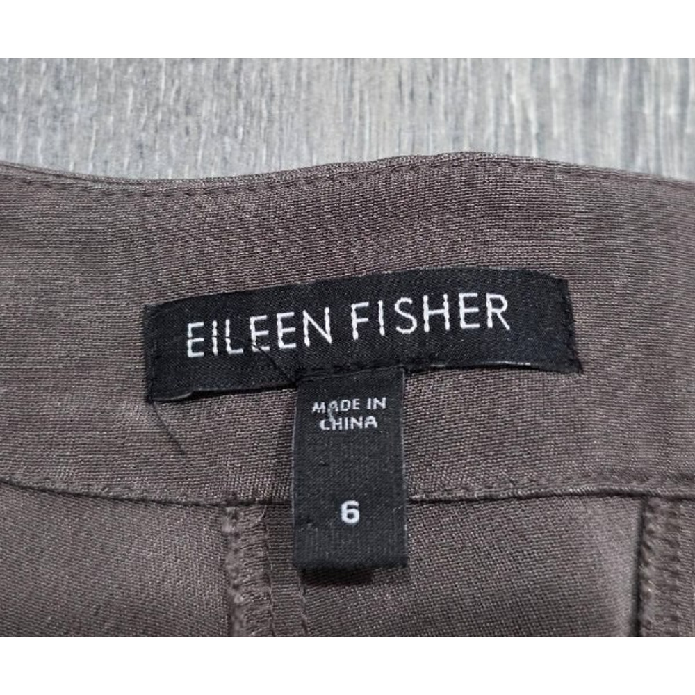 Elieen Fisher women pull on slim-fit ankle pants Brown Sz 6 A005202 - Picture 10 of 14